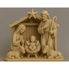 Presépio Natalino Sagrada Família Estilo Minimalista