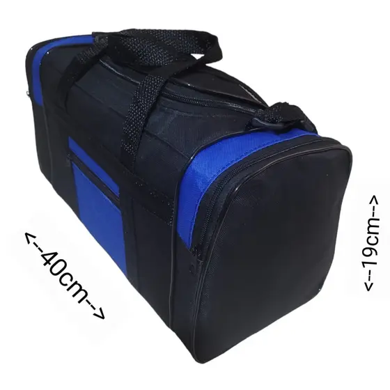 MALA BOLSA DE MAO E OMBRO 025PP S/S PEQUENA(PP) AZUL ROYAL E PRETA TRABALHO,ACADEMIA FUTEBOL LAZER