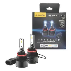 Par Lâmpada Super Led H8/H9/H11/H16 8000K Tipo Xenon Lampada Automotiva 12V