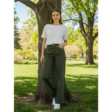 Calça Jeans Feminina Calça Jeans WIDE LEG colorido Cintura Alta Pantalona Moda Atual