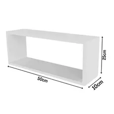 Nicho De Parede Branco 100% Mdf 50x25 Cm Quarto, Sala, Cozinha e Banheiro.