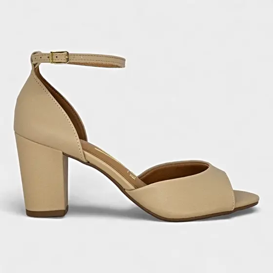 Sandalia Vizzano Feminina Salto Medio Grosso Palmilha Comfy Conforto Original