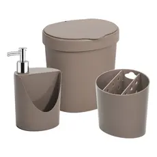 Kit Organizador Pia Bancada 3pç Escorredor Lixeira Dispenser