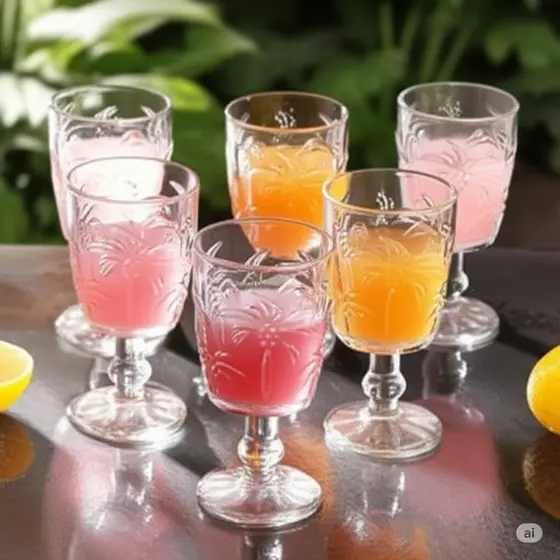 Taça De Água Vinho Suco Gourmet Tropical Palm Lyor 310ml C/6