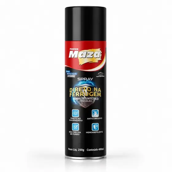 Tinta Spray Direto na Ferrugem Maza 400ml – Proteção e Acabamento Profissional