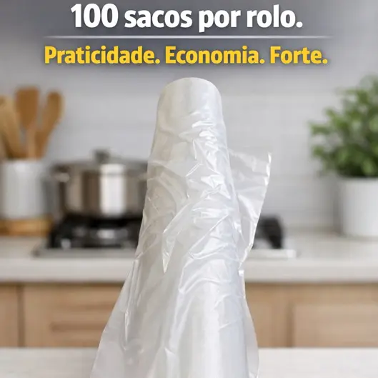 Bobina Saco Plástico picotada Alimentos Freezer e Microondas