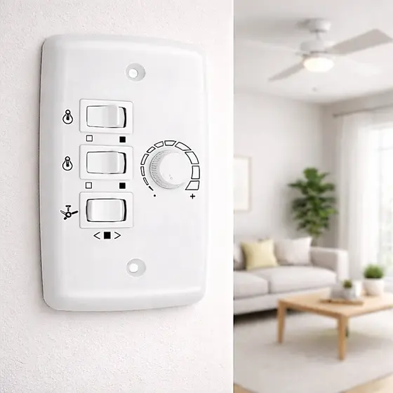 Controle Velocidade Rotativo 2 lâmpadas Ventilador de Teto Biv (01-03)