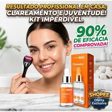 Kit Clareador  Melasma Mancha Dermaroller Microagulhamento  Sérum Vitamina C Iluminador  Hidratação facial