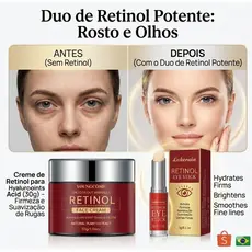 Kit  Retinol Facial Área dos Olhos Olheiras Anti-Envelhecimento Anti-Rugas Clareador