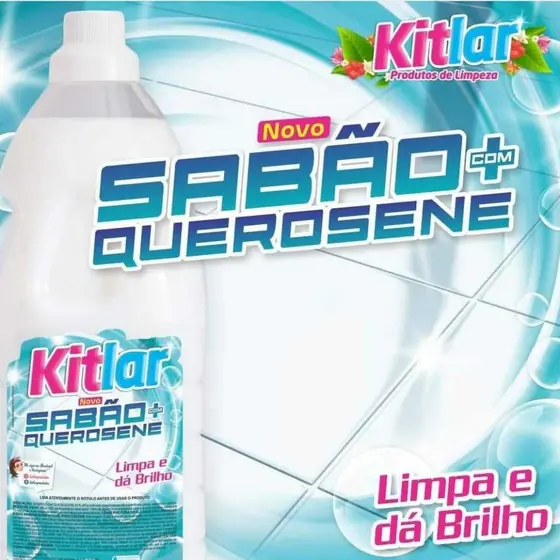 Sabão com Querosene Kit Lar 2 e 5 Litros Limpa e da Brilho