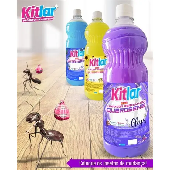 Limpador Perfumado Kit Lar Com Querosene 1 Litro Gleys, algas marinha e flowers