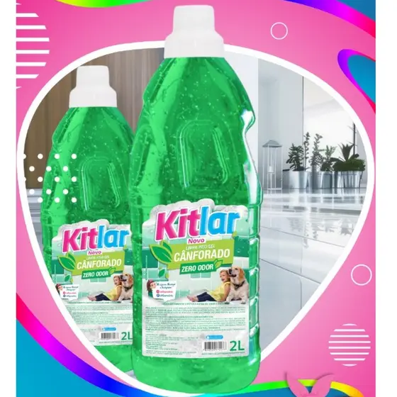 Limpa Piso Kit Lar Gel Canforado 2 Litros Zero Odor