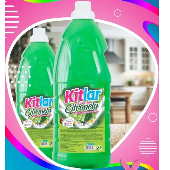 Desinfetante citronela ação bactericida Kit Lar Premium 2 e 5 Litros