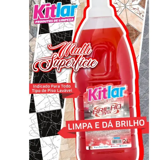 Limpa Piso Kit Lar Brilho Max 2 e 5 Litros Limpa e da Brilho