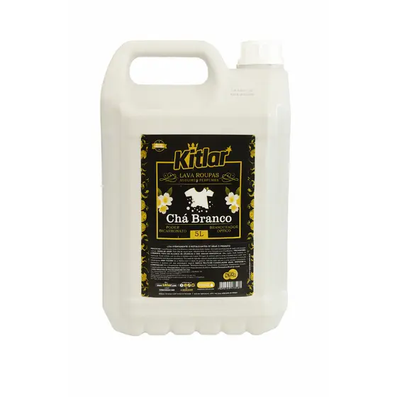 Lava Roupas Cha Branco Com Poder Bicarbonato Kit Lar 5L