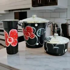 Kit Organizador de Pia em Alumínio 3 Peças  decorada a mão ou poa