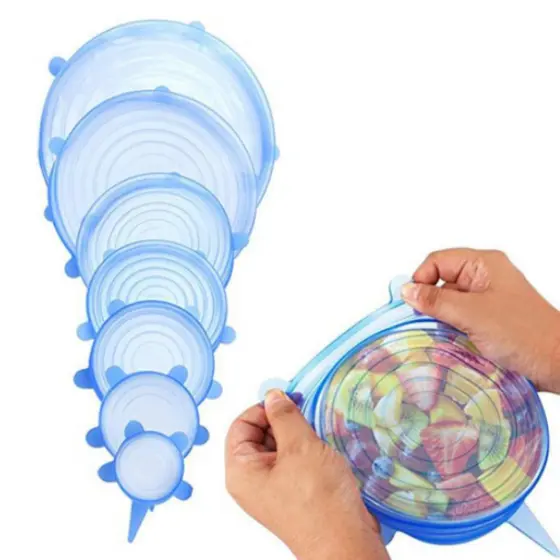 Kit 6 Tampas Silicone Reutilizável Elástica Tapoer Panela - Envio Imediato