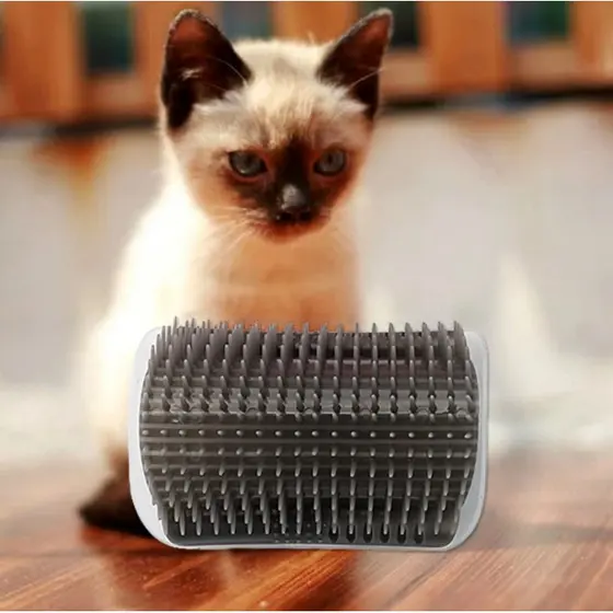 Escovadeira Gato Pet Tira Pelos Catnip Parede Massagem Brinquedo Coçador Escova