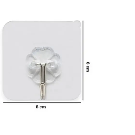 15 Kit Ganchos Adesivo Parede Super Aderência - Transparente