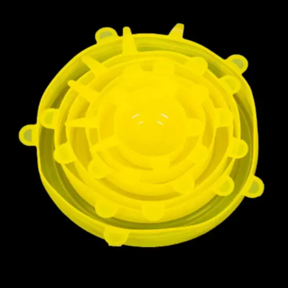 Kit 6 Tampas Panela Silicone Universal Reutilizável Elástica, Tampas Silicone Cozinha/Geladeira