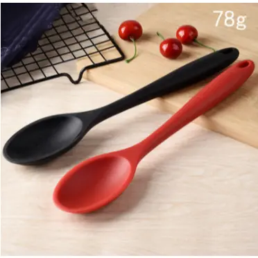 2 Pcs 27cm Colher Redonda De Silicone Utensílio De Cozinha Vermelho Promoção