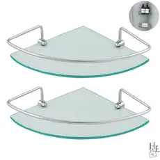 Kit 2 Porta Shampoo Suporte De Banheiro Shampoo Canto Vidro 6mm
