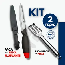 Faca de Pesca Kit 2 ou 1 Peça Fileteira Flutuante com Descamador de Peixe Pescadores Profissional
