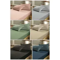 Lençol Casal com elástico + 2 fronhas - Jogo De Cama Casal Simples Altenburg Toque Acetinado SLIM