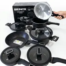 kit Completo Jogo De Panelas Cerâmica + Panela De Pressão Brinox