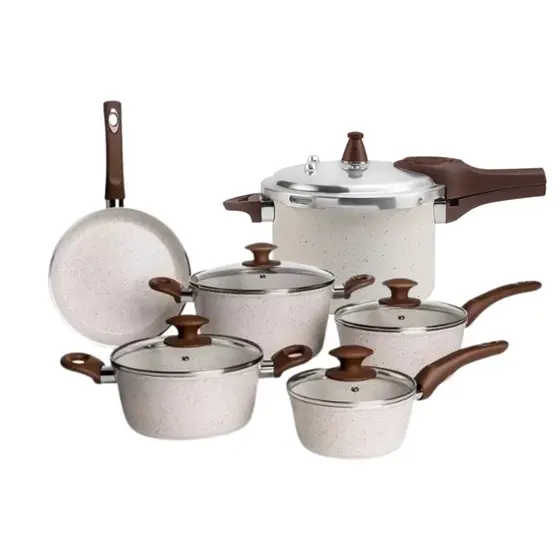 Jogo de Panelas Brinox Ceramic Life Óptima 5 Peças + Panela de Pressão