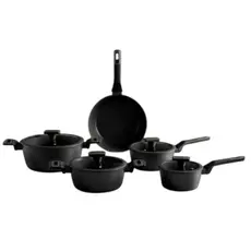 Jogo De Panelas Brinox Cerâmico 5 Pçs Carbon Ceramic Indução Cor Preto