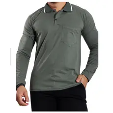 Camiseta Gola Polo Manga Longa Lisa Masculina Fio 30.1 100% Algodão Básica