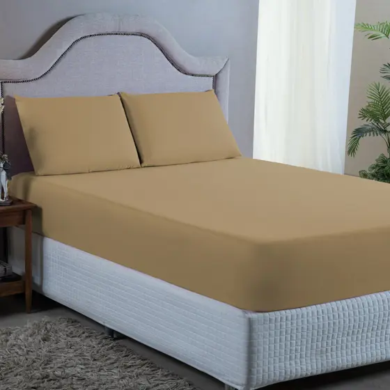 JOGO DE LENÇOL PARA CAMA CASAL 3 PEÇAS MICROPERCAL 400 FIOS COM ESLASTICO CAMA BOX