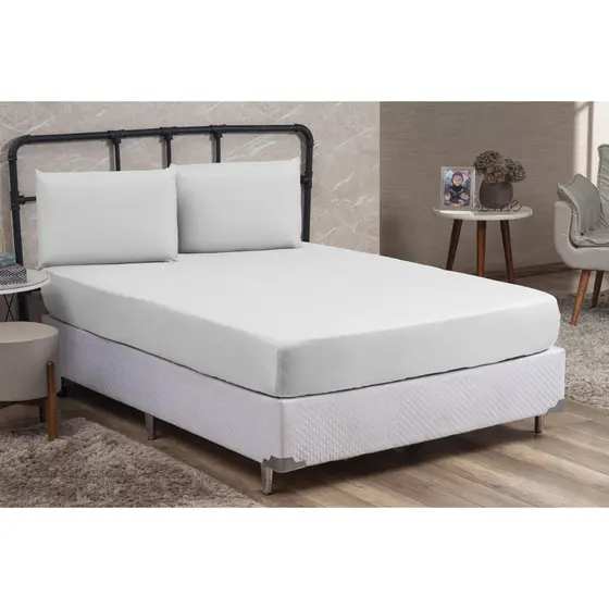 JOGO DE LENÇOL PARA CAMA QUEEN 3 PEÇAS MICROFIBRA COM ELASTICO CAMA BOX