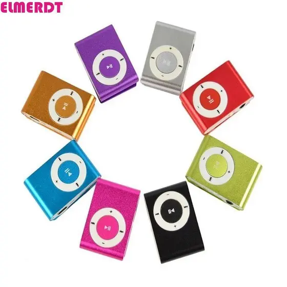 ELMERDT MP3 Player À Prova D'água Fashion Media Walkman 3.5 Mm Espelho Esportivo MP3