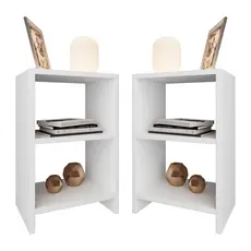 Kit 2 Mesas de Cabeceira Pequena e Elegante Estilo Minimalista Ibiza
