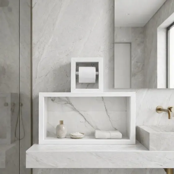 Kit Nicho Banheiro Porcelanato + Papeleira Embutido Envio Full