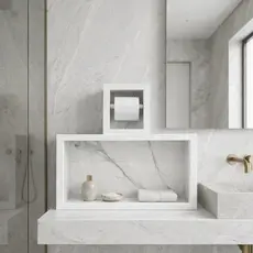 Kit Nicho Banheiro Porcelanato + Papeleira Embutido Envio Full