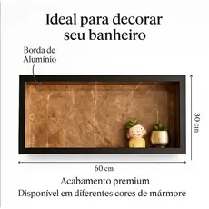 Nicho para Banheiro 60x30 em Porcelanato com Borda de Alumínio – Embutir no Box