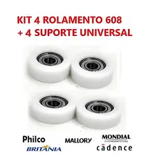 4 SUPORTE + 4 ROLAMENTOS 608 P/VENTILADORES ARNO / MONDIAL / BRITANIA / MALLORY CASO QUEIRA SUBISTITUIR AS BUCHAS DE 8MM