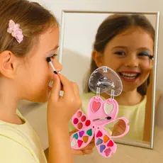 Kit Sarah Estojo Paleta Maquiagem Infantil Menina Glitter, Blush, Iluminador e Sombras