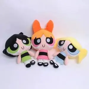 Kit de Pelucias com 3 bonecas  Meninas Super Poderosas Powergirls Boneca 35cm