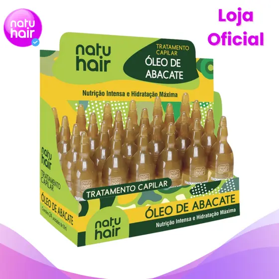 Ampola de Tratamento Capilar Óleo de Abacate Natuhair 10ml - (6 UN)
