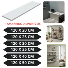 Prateleira Em Mdf 120x20x25x30x35x40x50 Branco Preto Resistente De Luxo
