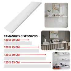 Prateleira 100% MDF Lisa Largura 20 - 25 - 30 - 35 Cm Branco e Preto Luxo Premium