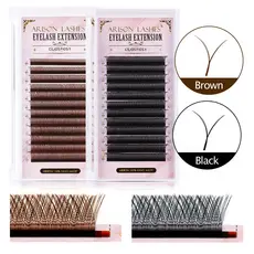 ARISON LASHES YY Marrom e Preto Extensão de Cílios Volume Brasileiro Cílios para Extensão