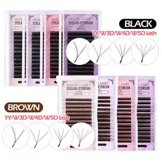 Cílios para Extensão Arison YY/W 3D/4D/5D Preto e Marrom Volume Brasileiro/Egípcio/Russo