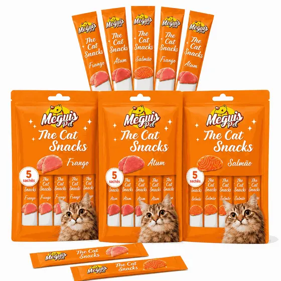 Petisco Para Gatos Churu MeguisPet - Tubos de 15g Unidade - Vários Sabores Cremoso