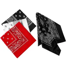 Kit Bandana Lenço Estampado Classica Unissex 55X55Cm Adulto