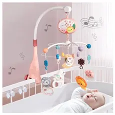Brinquedo giratório Para Berço Móbile Chocalho Com Projeção De Luzes E Som Controle Remoto